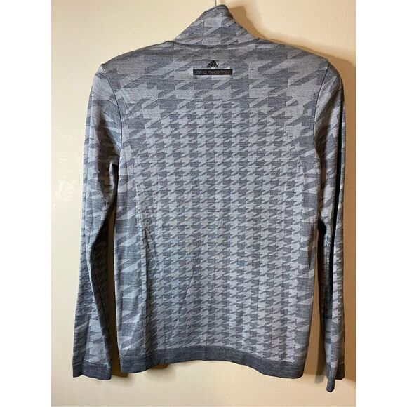 Fits like a Med, Adidas by Stella McCartney grey houndstooth long sleeve tee. - Picture 4 of 8